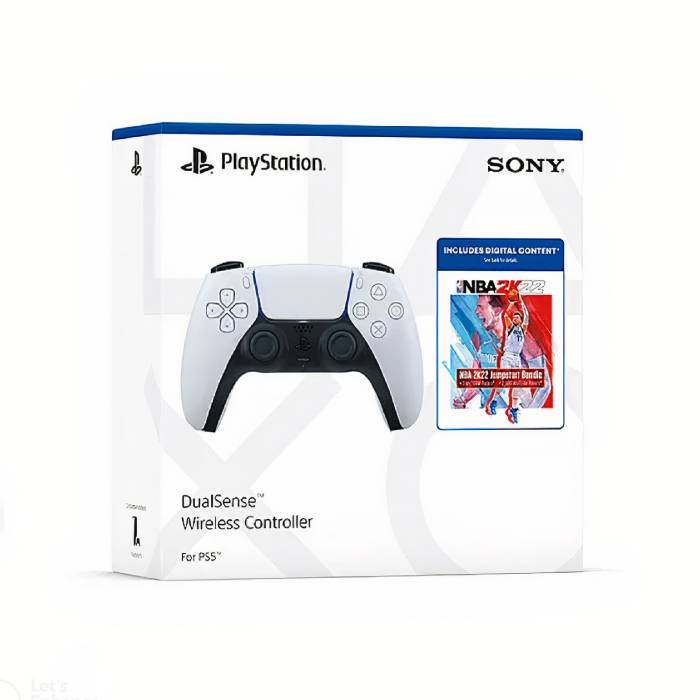 دسته بازی Dualsense سفید همراه با کد پک Jump Start برای بازی NBA 2K22 (ارسال رایگان)
