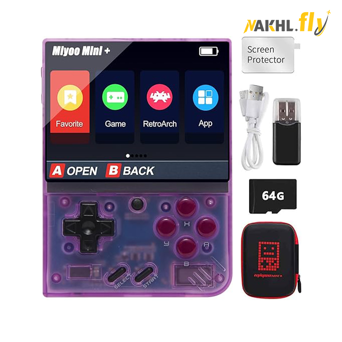 کنسول بازی دستی Miyoo Mini Plus رنگ بنفش (نخل فلای)