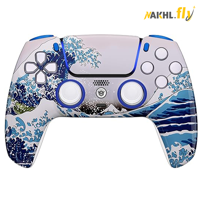 دسته بازی HexGaming طرح White Wave Red برای پلی استیشن 5 (نخل فلای) (ارسال رایگان)