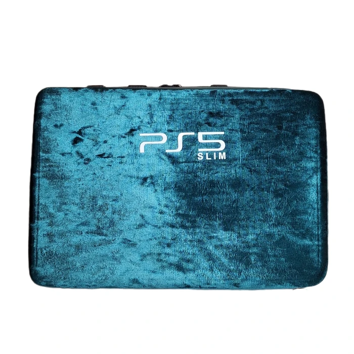 کیف دستی مخصوص PS5 slim مخمل آبی (ارسال رایگان)