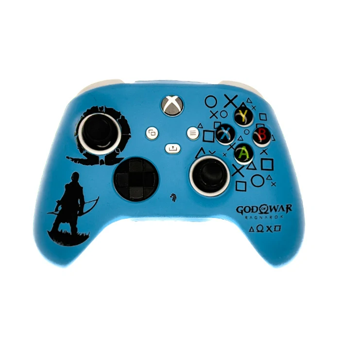 خرید روکش دسته ایکس باکس طرح God of War رنگ آبی